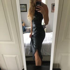 Floor length Black Sparkly Gown